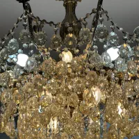 لوستر کریستال شامپاینی|لوستر و چراغ آویز|یزد, |دیوار