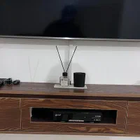 میزی تی وی دیواری چوب LDF سنگین طرح چوب طبیعی