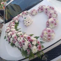 تزیین ماشین عروس دسته گل عروس بله برون|خدمات پذیرایی، مراسم|باغستان, |دیوار