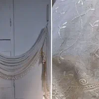 پرده حریر والان دار (همراه چوب پرده و ریل پرده)