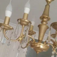 چهار عدد لوستر 4 شاخه 8 شعله طلایی رنگ ثابت در حد