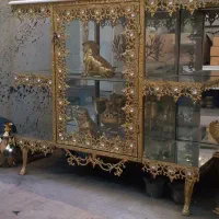 آیینه کنسول برنجی پر کار|بوفه، ویترین، کنسول|فردوسیه, |دیوار