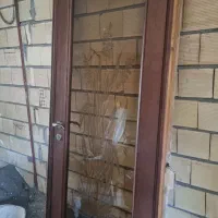 درب چوبی نراد  شیشه سنبلانس