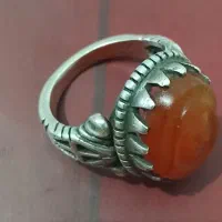انگشتر نقره عیار بالا قدیمی سنگ عقیق رخ