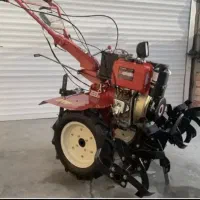 شخم زدن تو باغ با تیلر