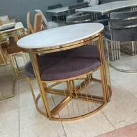 میز غذا خوری فلزی آبکاری فورتیکی وچوبی روس *|میز و صندلی غذاخوری|ارومیه, |دیوار