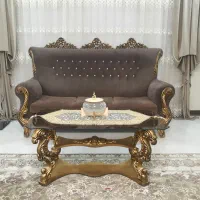 مبل ۷ نفره راحتی چوبی همراه با میز جلو مبلی