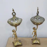 دوتا قندون پایه بلند برنز