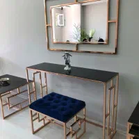 میز کنسول ترکیب فلز و چوب و پارچه مدل تالیت