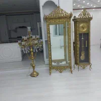 بوفه و ساعت ست برنز اصل همراه لوستر ۱۳ شاخه