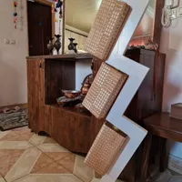 آباژور چوبی سفید|چراغ خواب و آباژور|سنندج, |دیوار