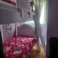 تخت دو طبقه دخترانه سفید