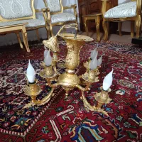 لوستر 8شعله برنزی آب طلاکاری