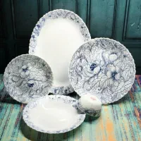 سرویس غذا خوری 25 پارچه آرکوپال طرح گلور سرمه ای