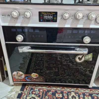 گاز ۵ شعله طرح فر صفحه شیشه‌ای‌.