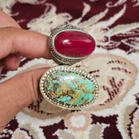انگشتر فیروزه و یاقوت|جواهرات|کاشمر, |دیوار
