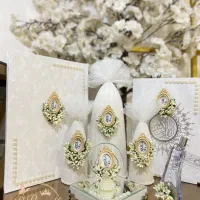 دسته گل عروس،گیفت ،لاله لمسی،ست بله برون