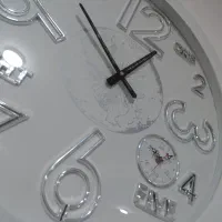 ساعت دیواری سفید نقره‌ای|ساعت دیواری و تزئینی|اندیمشک, |دیوار