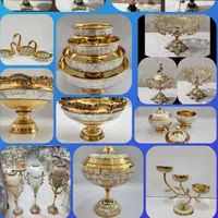 ست میوه شیرینی شکلات آجیل خوری برنزی سرویس پذیرایی