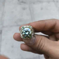 انگشتر موزونایت (الماس) آبی رکاب زیبا