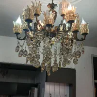 دو عدد لوستر ۱۸ شاخه برنز