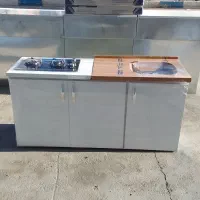 کابینت یک مترو نیم با سینک و گاز دوشعله