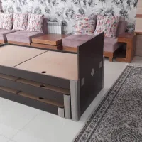 تخت کمجا ، سه تایی کشویی زیر هم با چرخ مخفی