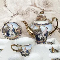 ست سرویس کامل چایخوری و بشقاب و پیاله آنتیک|ظروف سرو و پذیرایی|شیراز, اصلاح‌نژاد|دیوار