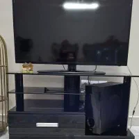 میز تلویزیون شیشه ایی کاملا سالم مشکی فروشی