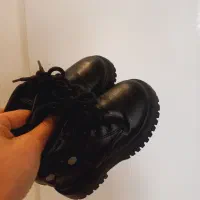 نیم بوت چرم مشکی سایز ۲۸ نونو