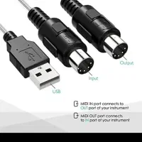 کابل تبدیل midiبه،USB