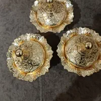 قندان برنجی سه عدد نو