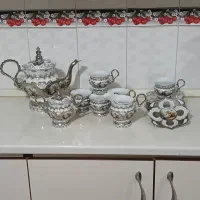 سرویس چایخوری نقره ای زیبا