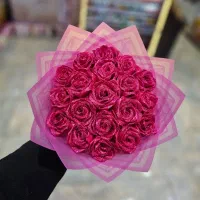 دسته گل کادویی روبانی