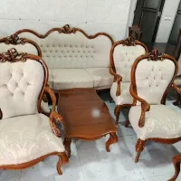 سه دست مبل کلاسیک 7 نفره با میز عسلی حراج واقعی