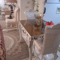 مبل کلاسیک استیل ۷نفره ومیز ناهار خوری|مبلمان خانگی و میز عسلی|تهران, علم و صنعت|دیوار