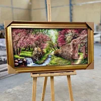 تابلو طرح منظره و آیات ارسال رایگان|تابلو فرش|شیراز, بازار|دیوار