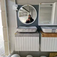 فولست روشویی کابینتی با آینه دایره۵۵ (تولیدی)