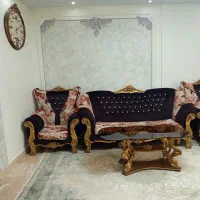 مبلمان استیل 7نفره. با جلو مبلی و دوعدد عسلی