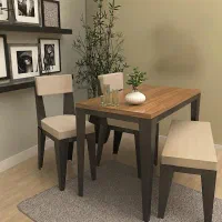 میز ناهار خوری صندلی نیمکت چوب