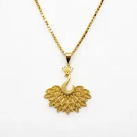 گردنبند طلا ۱۸ عیار طرح طاووس