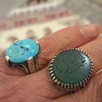 انگشتر عقیق و فیروزه