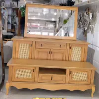 آینه کنسول  حصیری بامبو