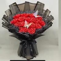 دسته گل روبانی