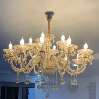 لوستر کریستال ۱۸ شعله یک عدد و دیوارکوب کریستال