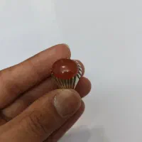 انگشتر نقره مردانه با عقیق طبیعی یمنی