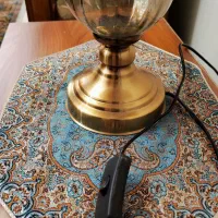 یک جفت آباژور کرم طلایی رومیزی|چراغ خواب و آباژور|تهران, قبا|دیوار