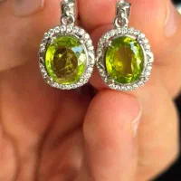 گوشواره زنانه زبرجد عقیق یاقوت زمرد فیروزه گارنت