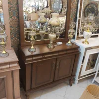 آینه کنسول معرق راش حصیری بژ طوسی میز تلوزیون عسلی|بوفه، ویترین، کنسول|مشهد, شهرک رازی (شهرک غرب)|دیوار