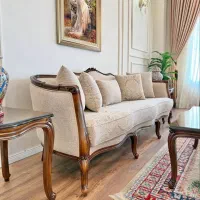مبل سه گل فرانسوی با پارچه پتینه ضدلک/خرید اقساطی/|مبلمان خانگی و میز عسلی|اردبیل, |دیوار